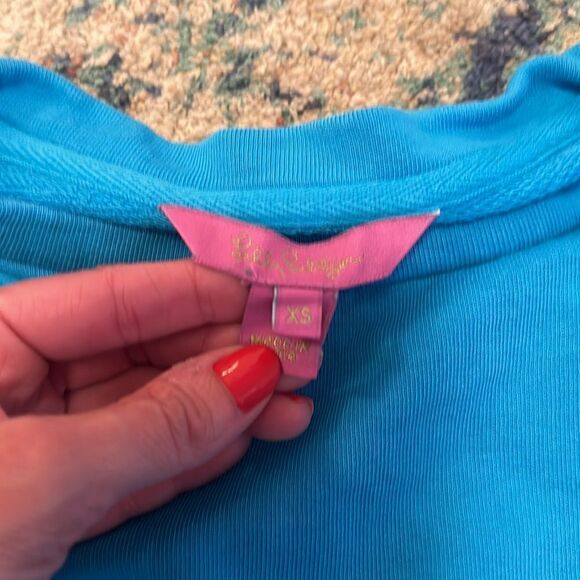 Lilly Pulitzer Rooney Sweatshirt  in Turquoise Shore - Picture 3 of 7